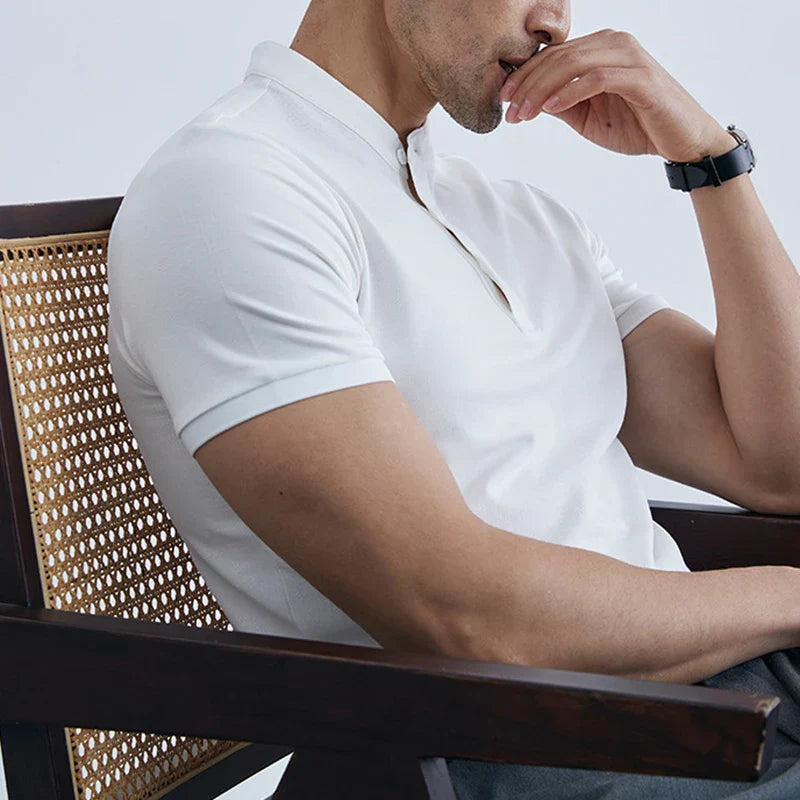 Slim-Fit Collared T-Shirt for Men - Comfortable Cotton Casual Wear