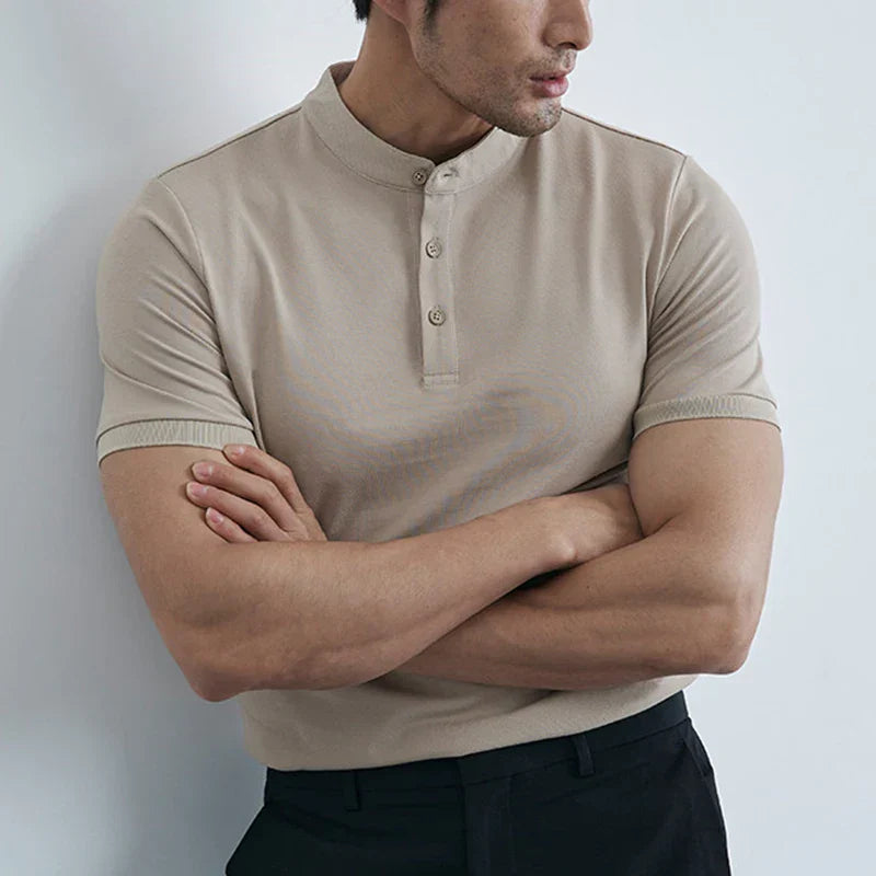 Slim-Fit Collared T-Shirt for Men - Comfortable Cotton Casual Wear