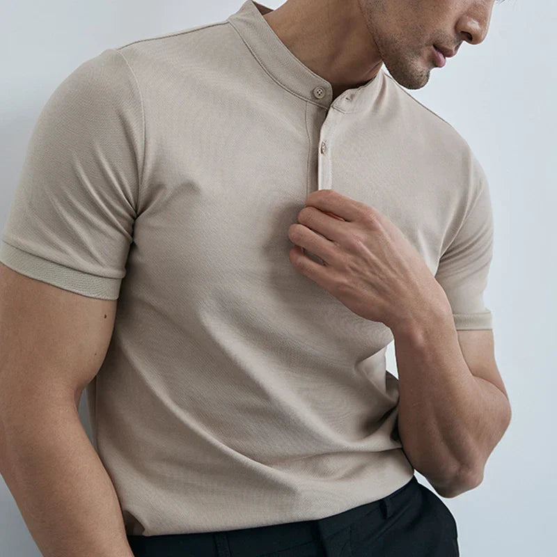 Slim-Fit Collared T-Shirt for Men - Comfortable Cotton Casual Wear