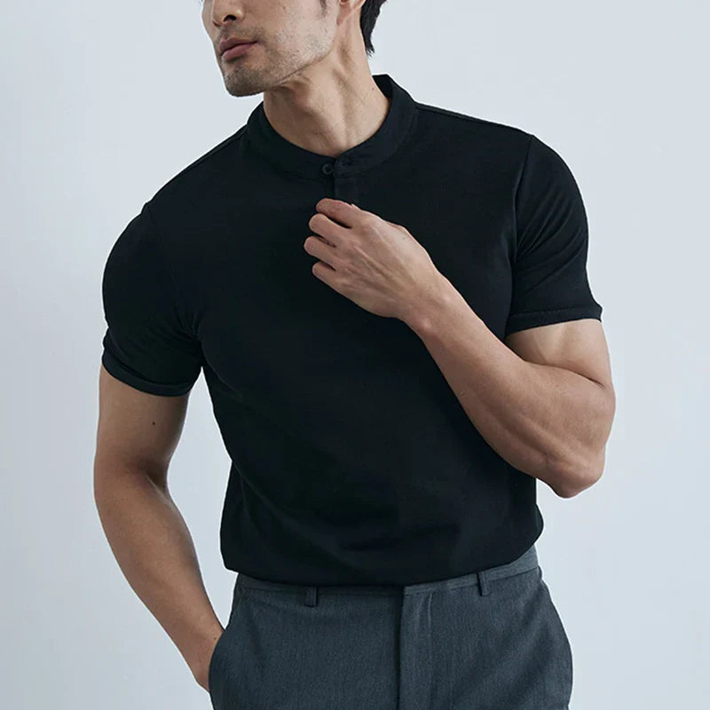 Slim-Fit Collared T-Shirt for Men - Comfortable Cotton Casual Wear