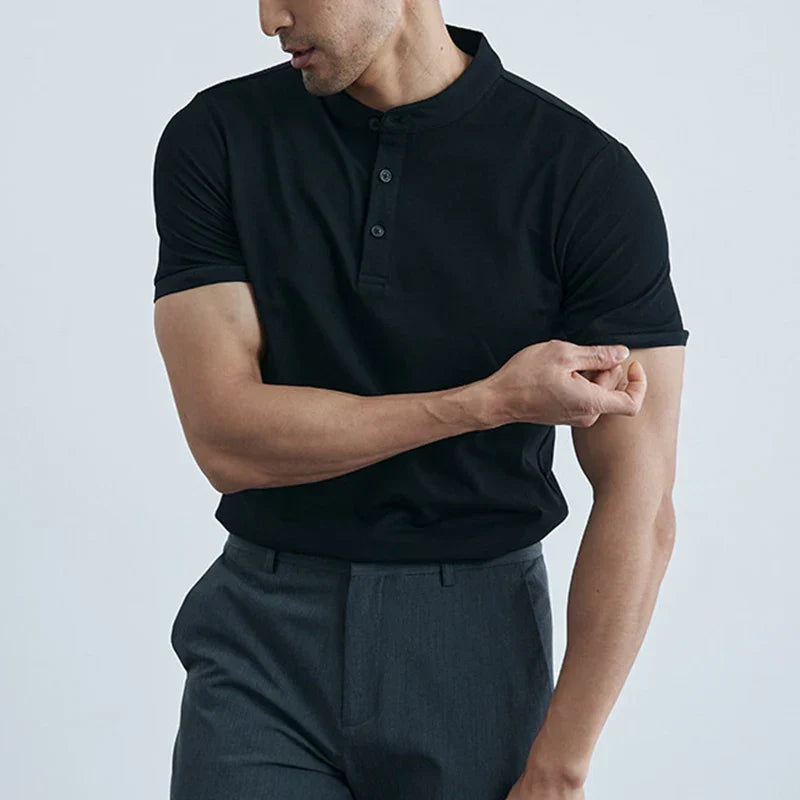 Slim-Fit Collared T-Shirt for Men - Comfortable Cotton Casual Wear