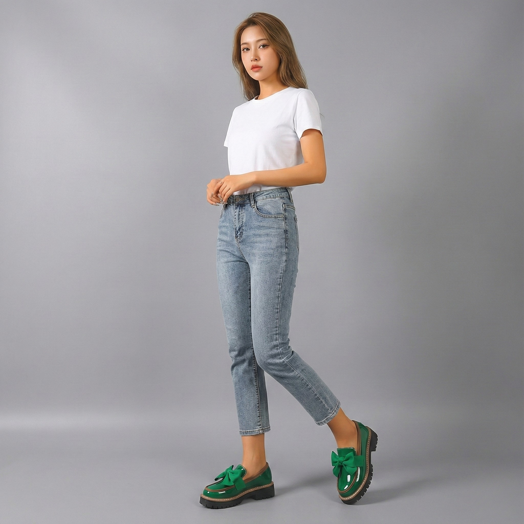 Retro Bowknot Thick-Soled Women's Shoes for Casual Wear