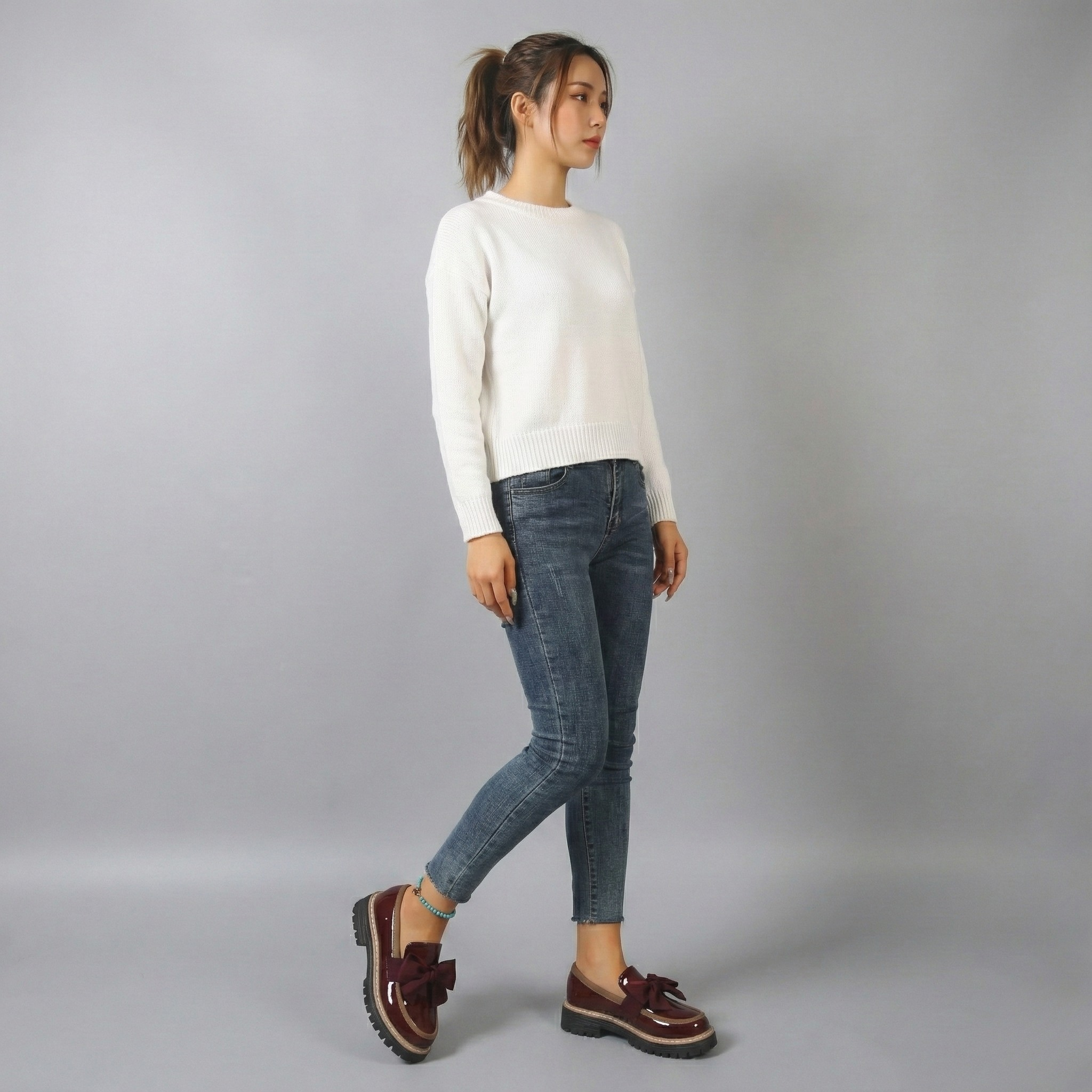 Retro Bowknot Thick-Soled Women's Shoes for Casual Wear