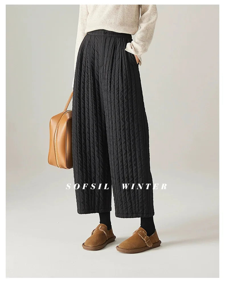 Cotton Wide-Leg Trousers for Women - Comfortable Casual Pants for Daily Wear