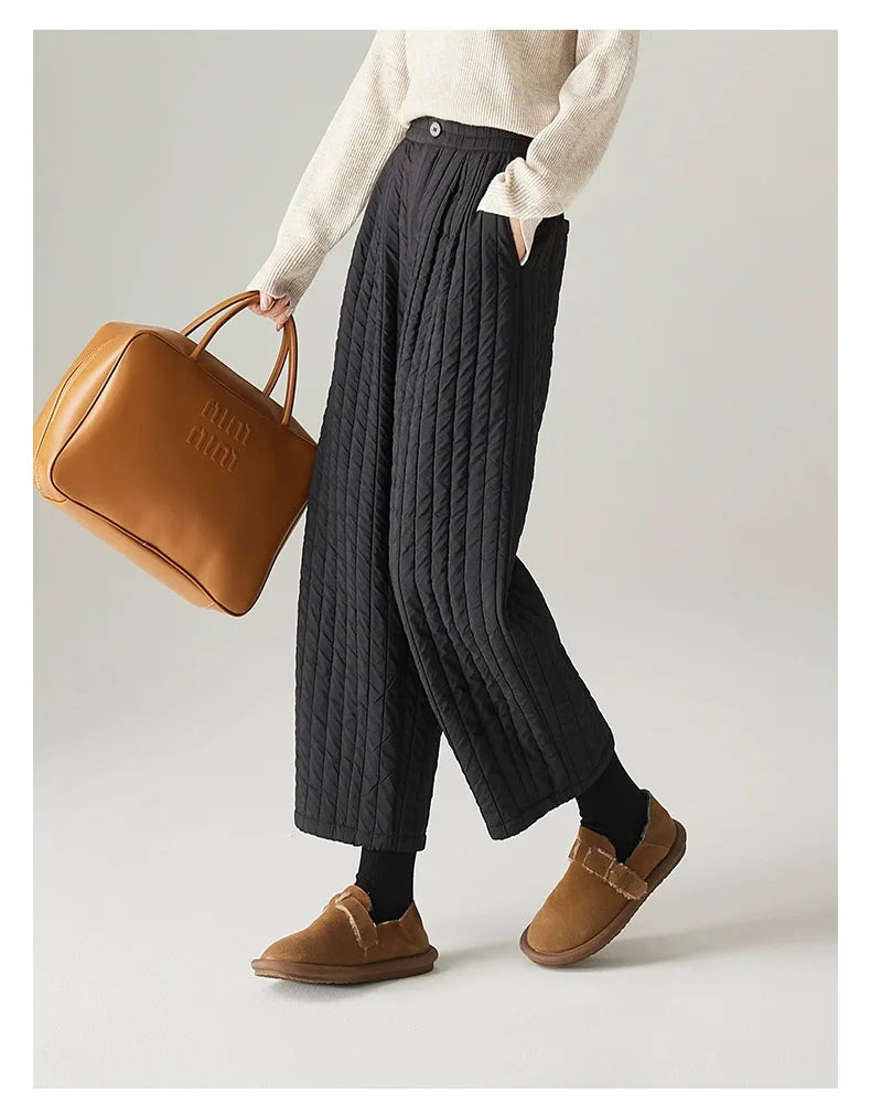 Cotton Wide-Leg Trousers for Women - Comfortable Casual Pants for Daily Wear