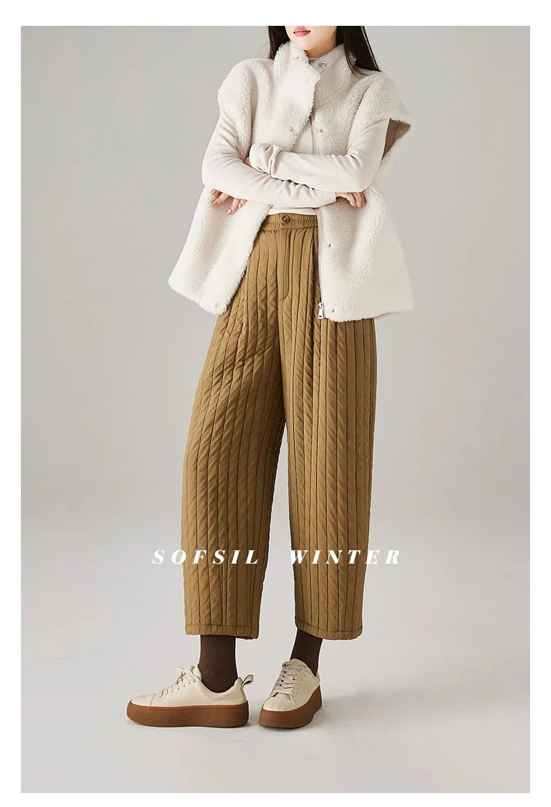 Cotton Wide-Leg Trousers for Women - Comfortable Casual Pants for Daily Wear