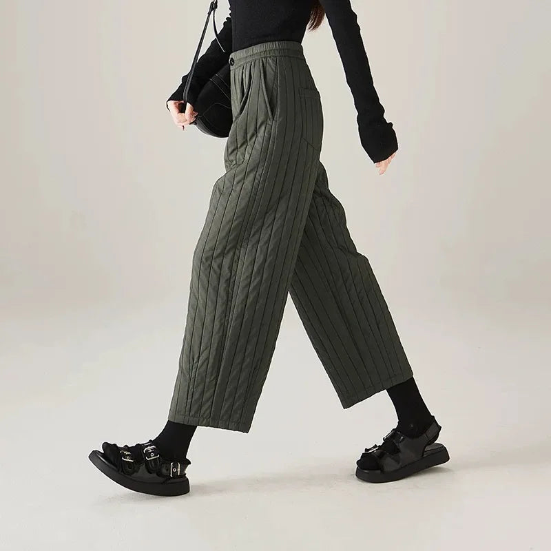 Cotton Wide-Leg Trousers for Women - Comfortable Casual Pants for Daily Wear