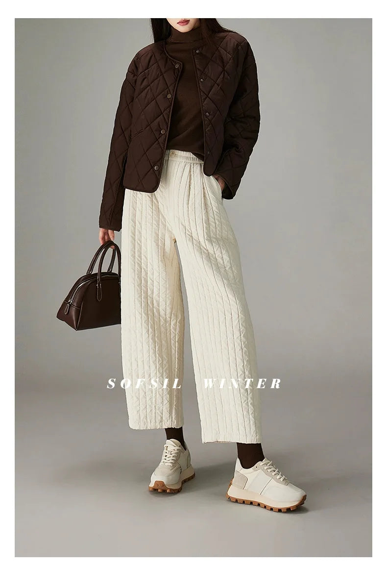 Cotton Wide-Leg Trousers for Women - Comfortable Casual Pants for Daily Wear
