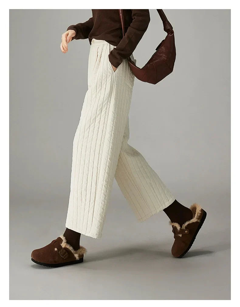 Cotton Wide-Leg Trousers for Women - Comfortable Casual Pants for Daily Wear
