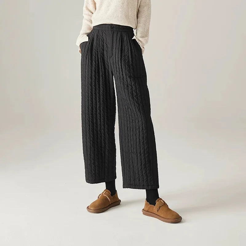 Cotton Wide-Leg Trousers for Women - Comfortable Casual Pants for Daily Wear