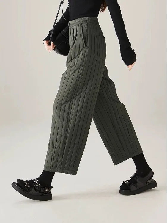 Cotton Wide-Leg Trousers for Women - Comfortable Casual Pants for Daily Wear