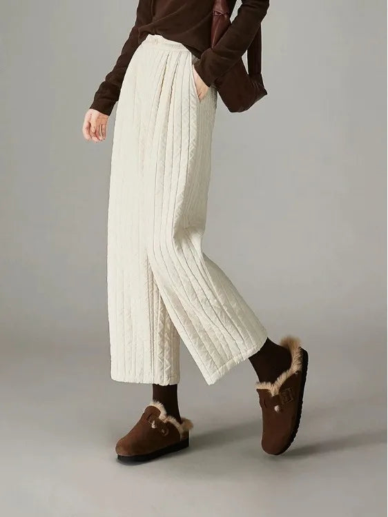 Cotton Wide-Leg Trousers for Women - Comfortable Casual Pants for Daily Wear