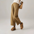 Cotton Wide-Leg Trousers for Women - Comfortable Casual Pants for Daily Wear
