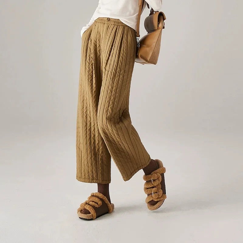 Cotton Wide-Leg Trousers for Women - Comfortable Casual Pants for Daily Wear