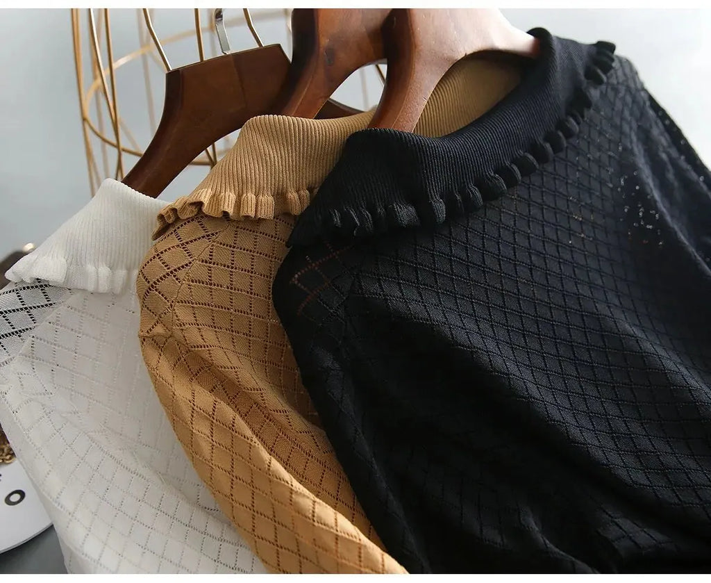 Céleste Diamond Knit Women's Casual Sweater for Everyday Wear