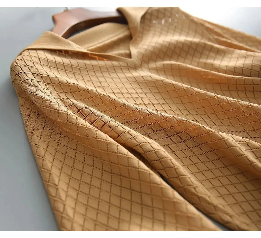Céleste Diamond Knit Women's Casual Sweater for Everyday Wear