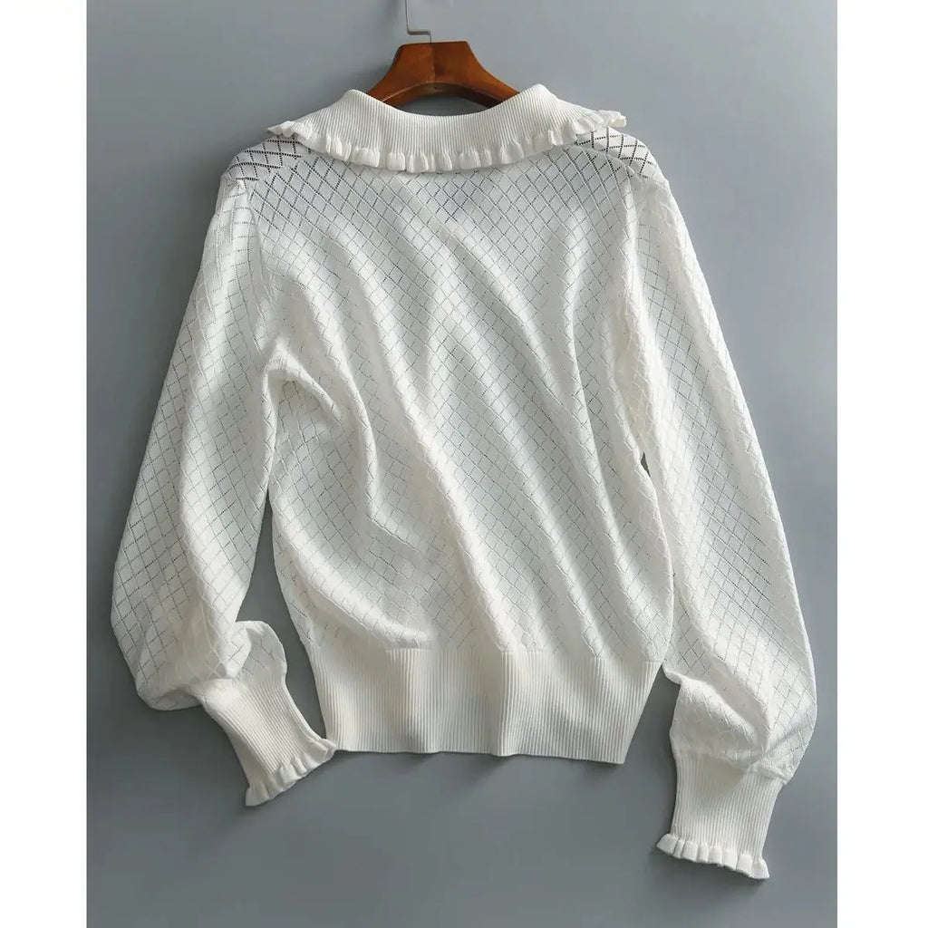 Céleste Diamond Knit Women's Casual Sweater for Everyday Wear