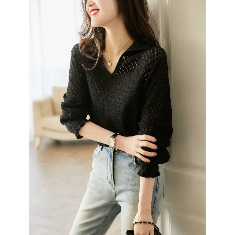 Céleste Diamond Knit Women's Casual Sweater for Everyday Wear