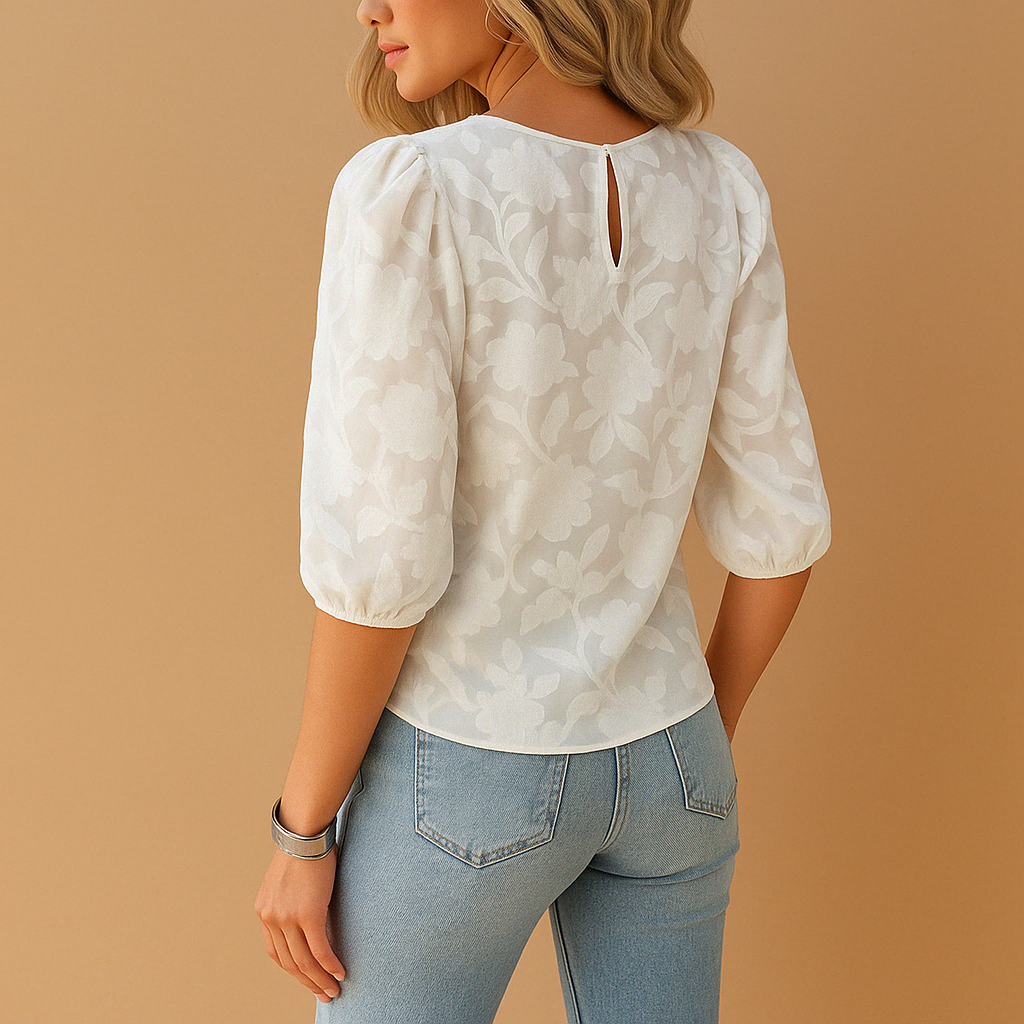 Floral Print Women's Top - Lightweight Casual Blouse for Everyday Wear