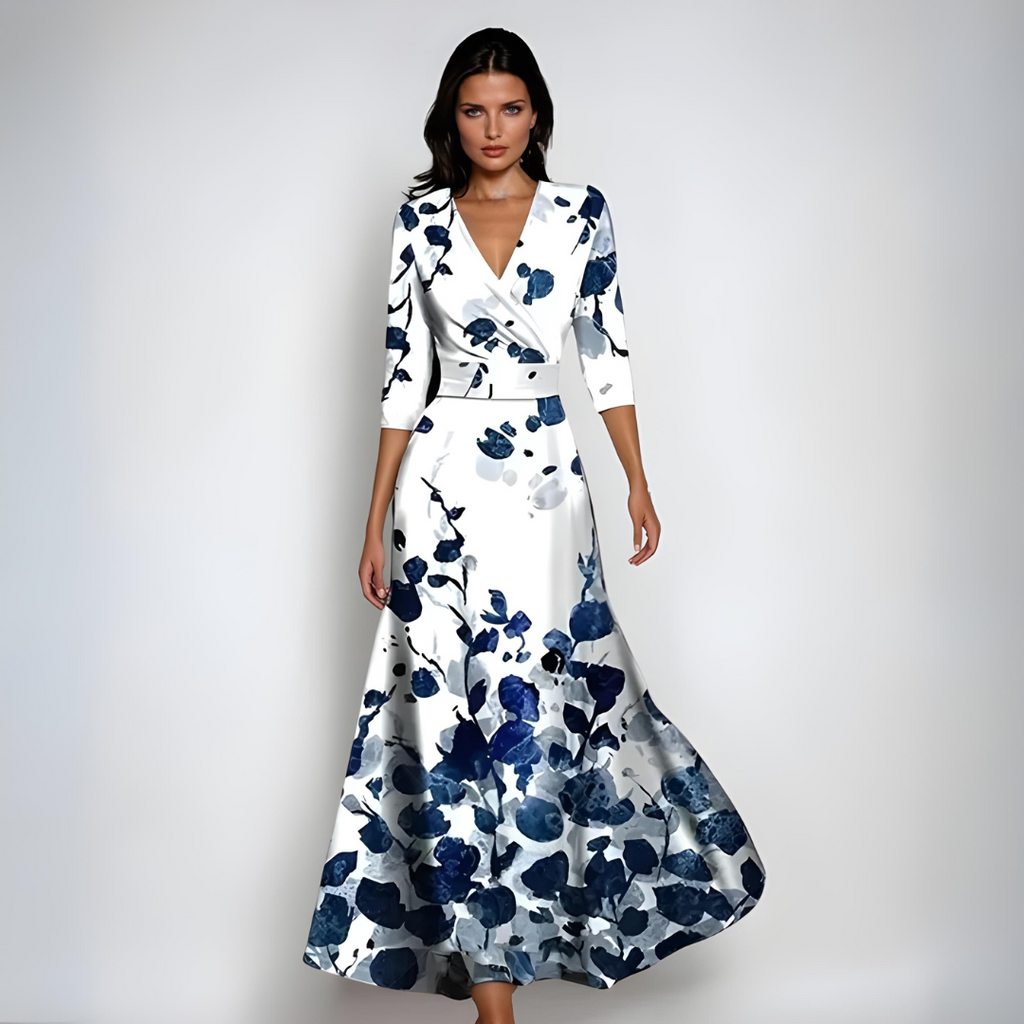 Floral Cotton Short Sleeve Dress - Casual Summer Outfit for Women