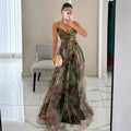 Floral Sleeveless Formal Dress with Cut-Out Design for Women's Special Occasions