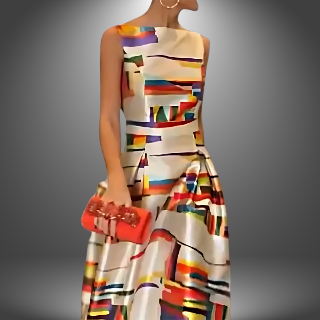Geometric Print Maxi Dress | Lightweight Fabric | Casual Summer Fashion