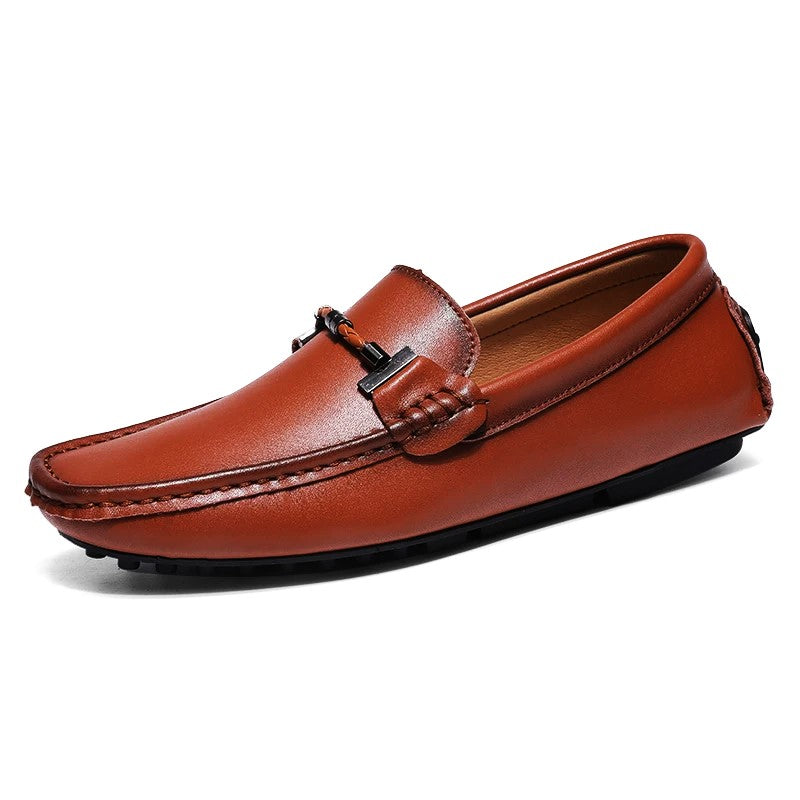 Italian Leather Slip-On Driving Shoes for Men - Casual Everyday Footwear