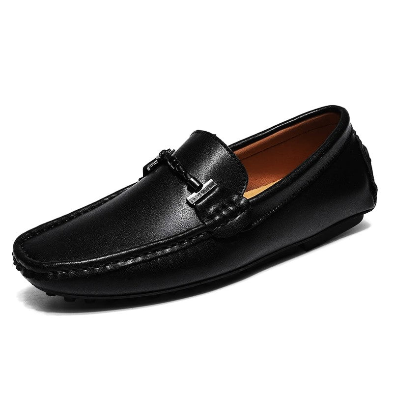 Italian Leather Slip-On Driving Shoes for Men - Casual Everyday Footwear