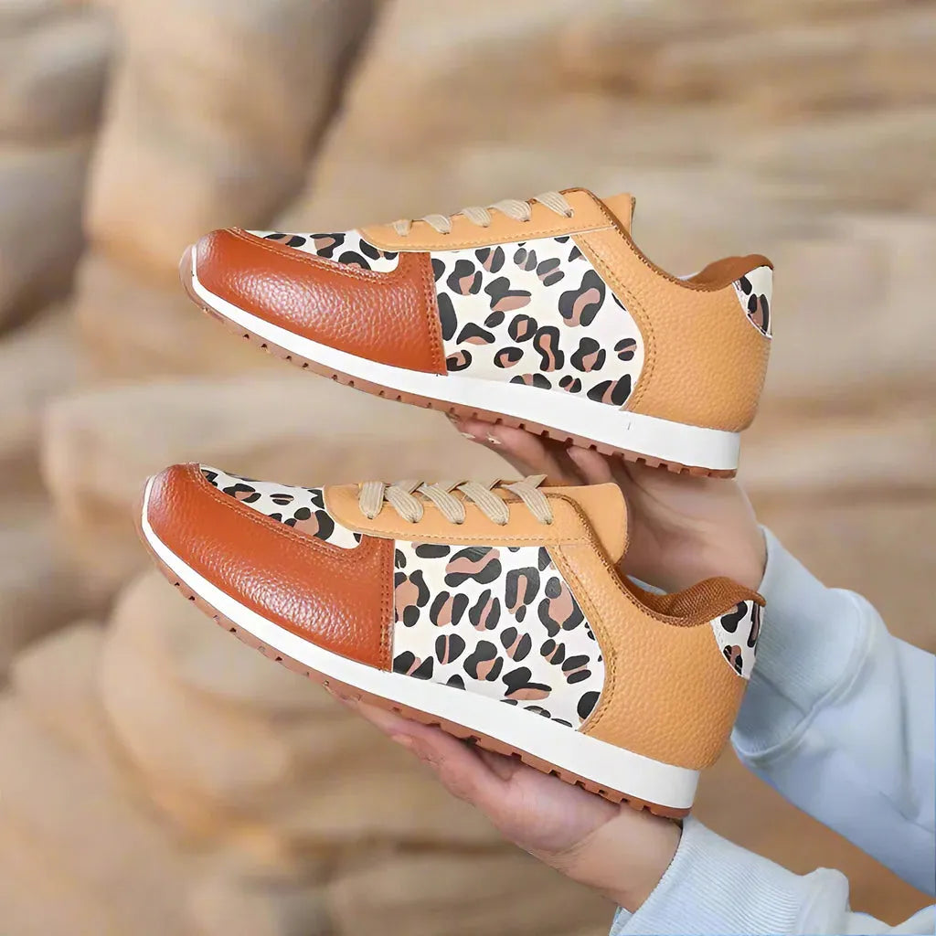 Leopard Print Lightweight Breathable Running Shoes for Women - Daily Fitness Sneakers