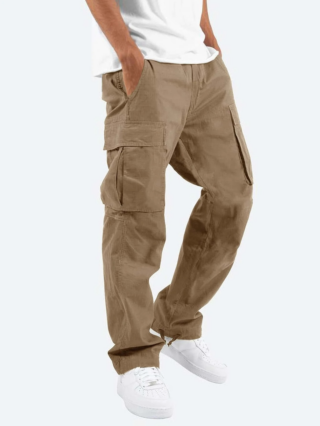 Men's Cargo Pants - Durable Fabric, Multi-Pocket Design for Outdoor Activities