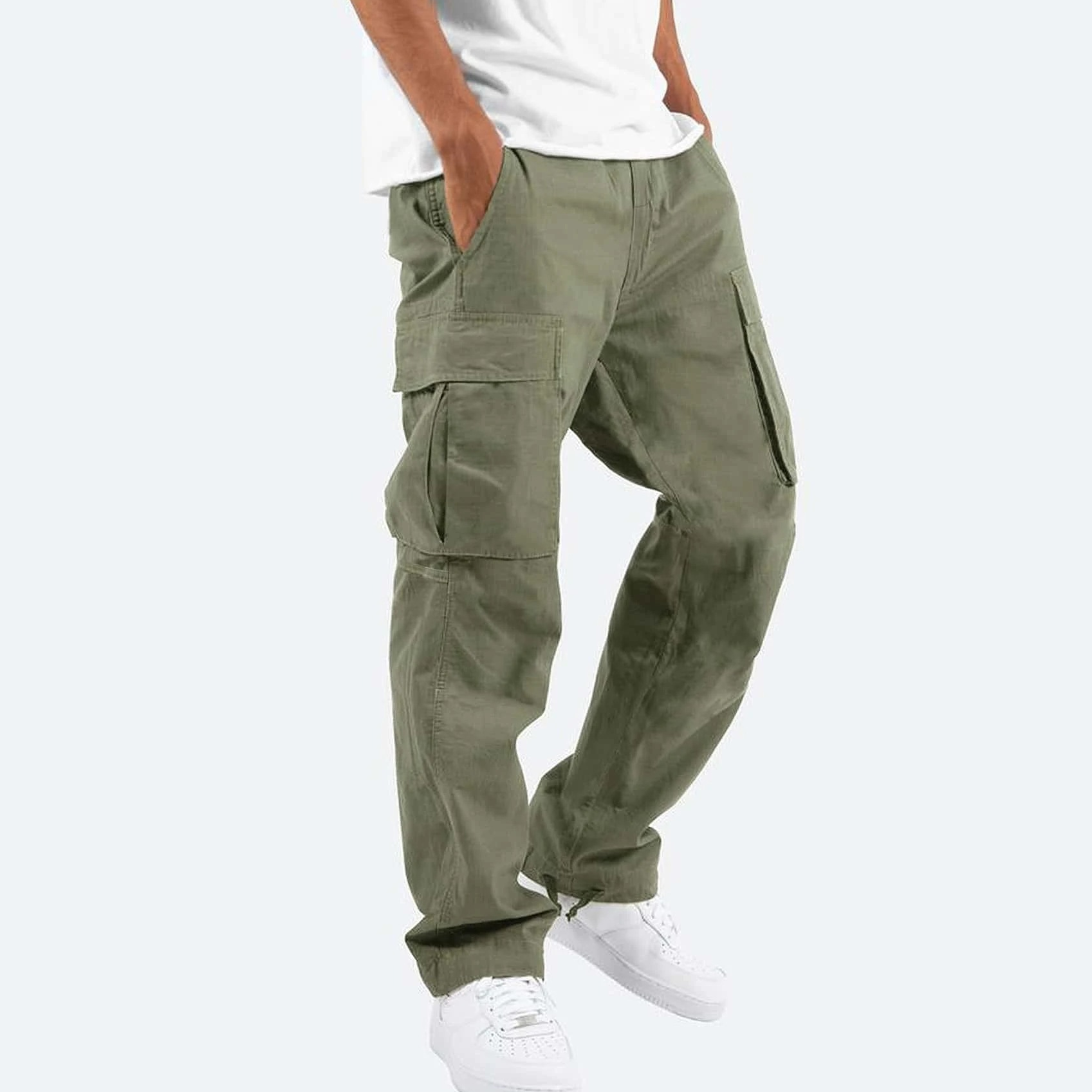 Men's Cargo Pants - Durable Fabric, Multi-Pocket Design for Outdoor Activities