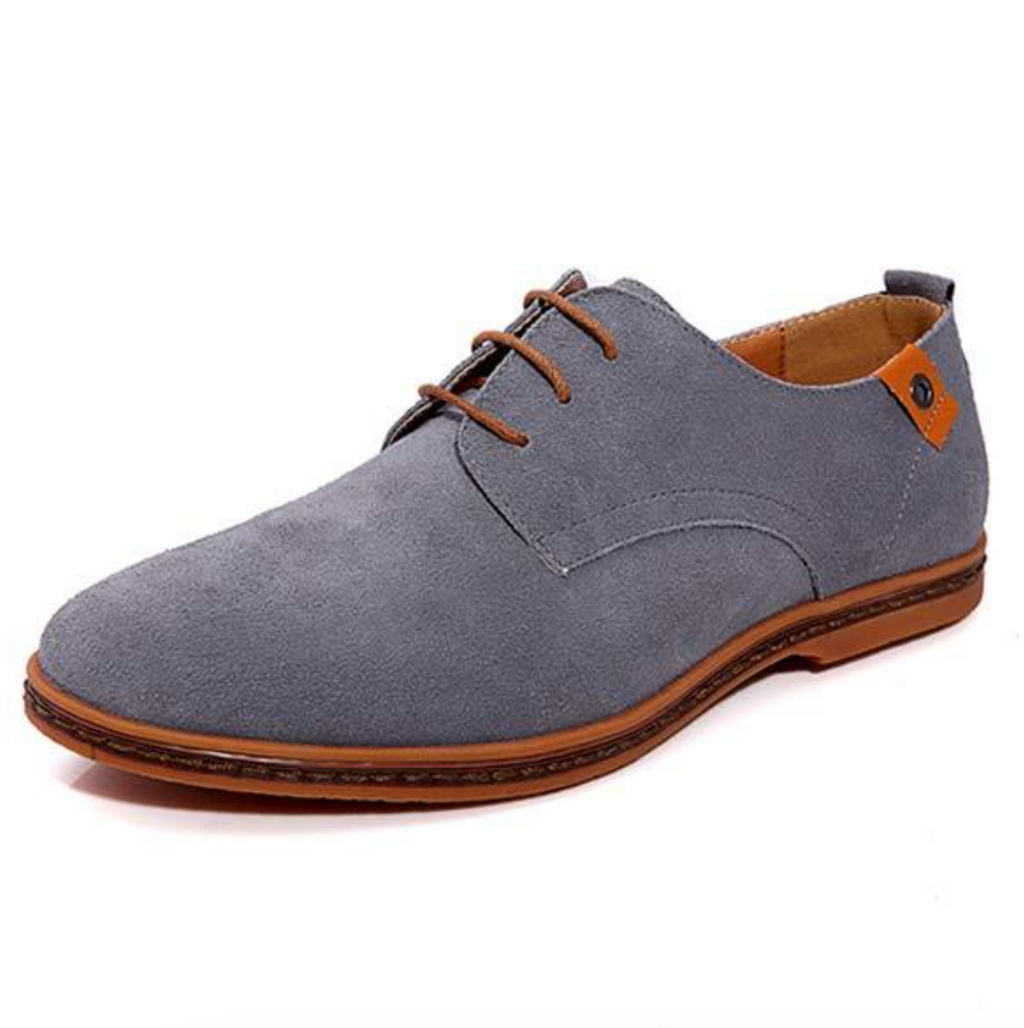 Men's Lace-Up Oxford Shoes with Stitching Detail for Formal and Casual Use