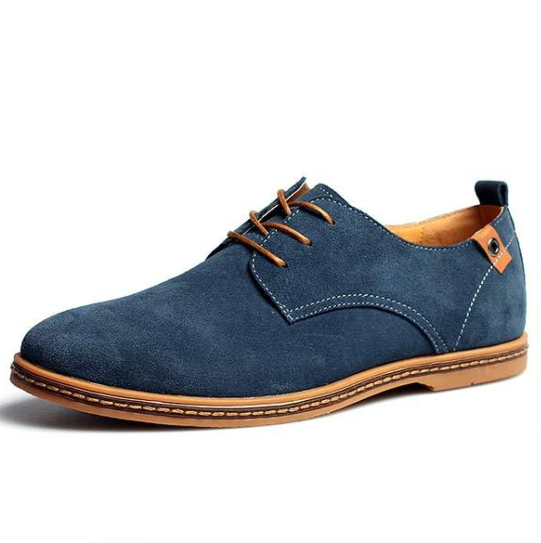 Men's Lace-Up Oxford Shoes with Stitching Detail for Formal and Casual Use