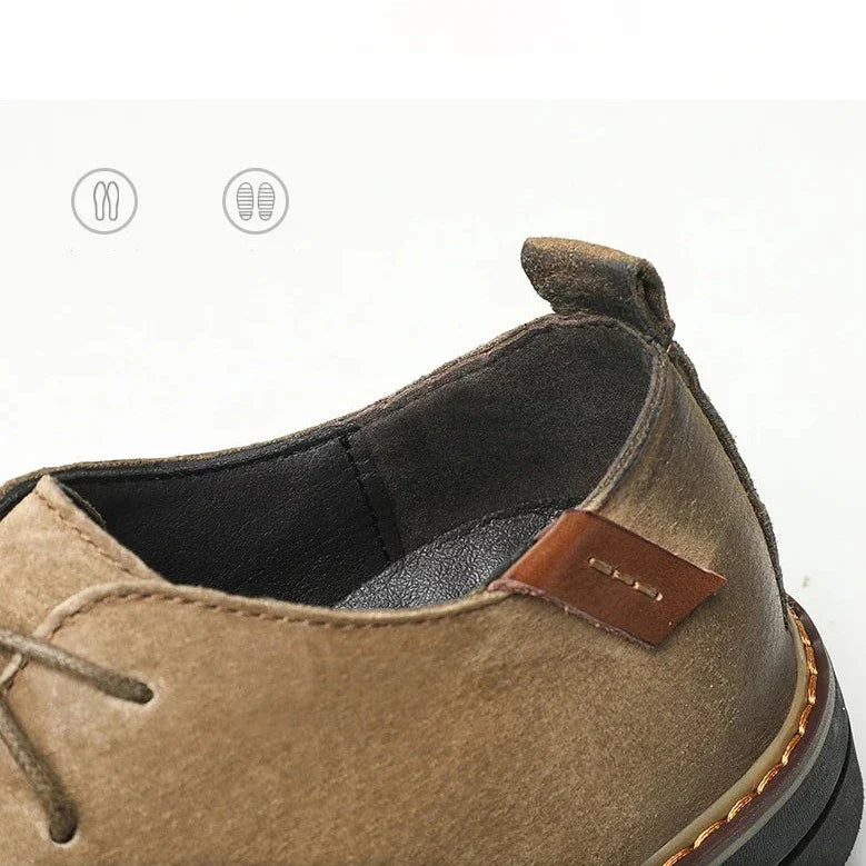 Men's Leather Oxford Shoes - Classic Formal Dress Footwear for Business Events