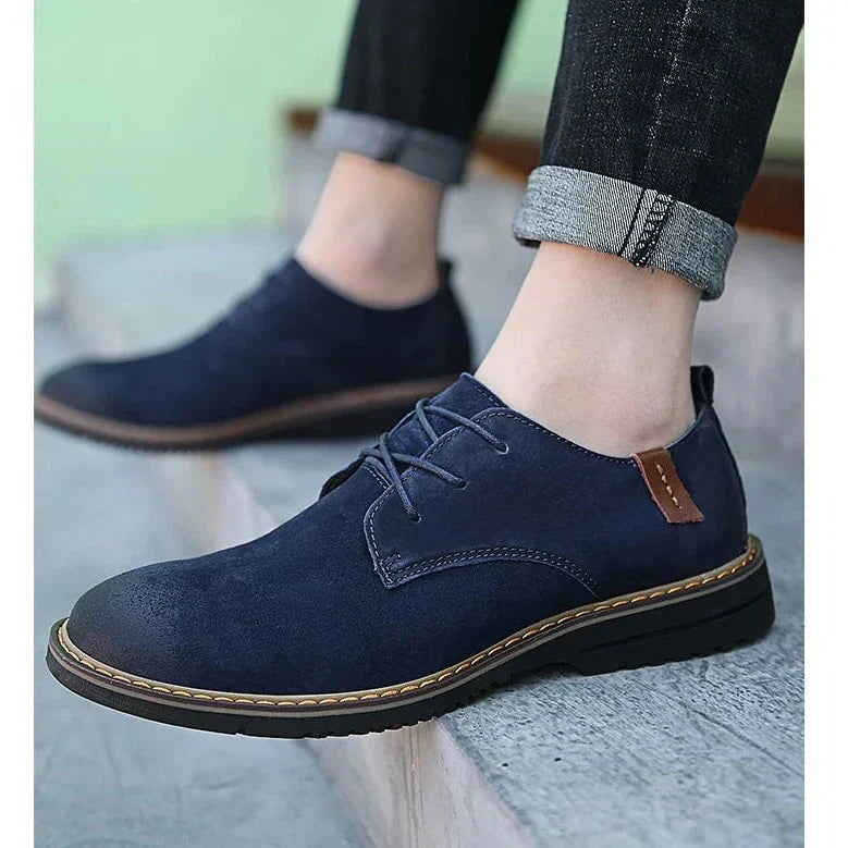 Men's Leather Oxford Shoes - Classic Formal Dress Footwear for Business Events