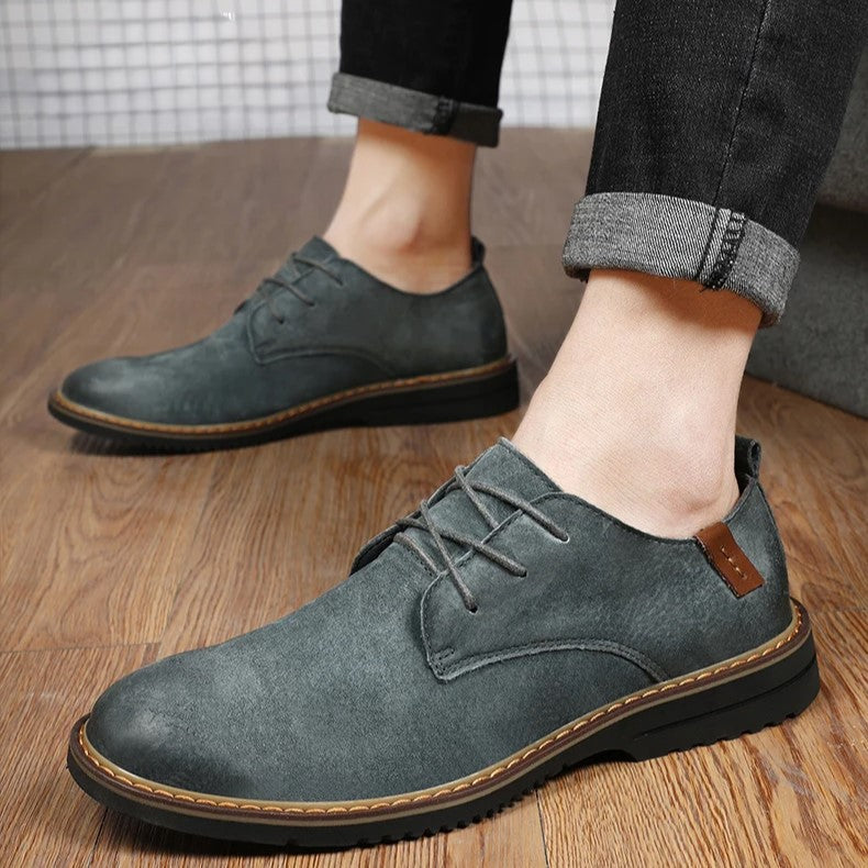 Men's Leather Oxford Shoes - Classic Formal Dress Footwear for Business Events