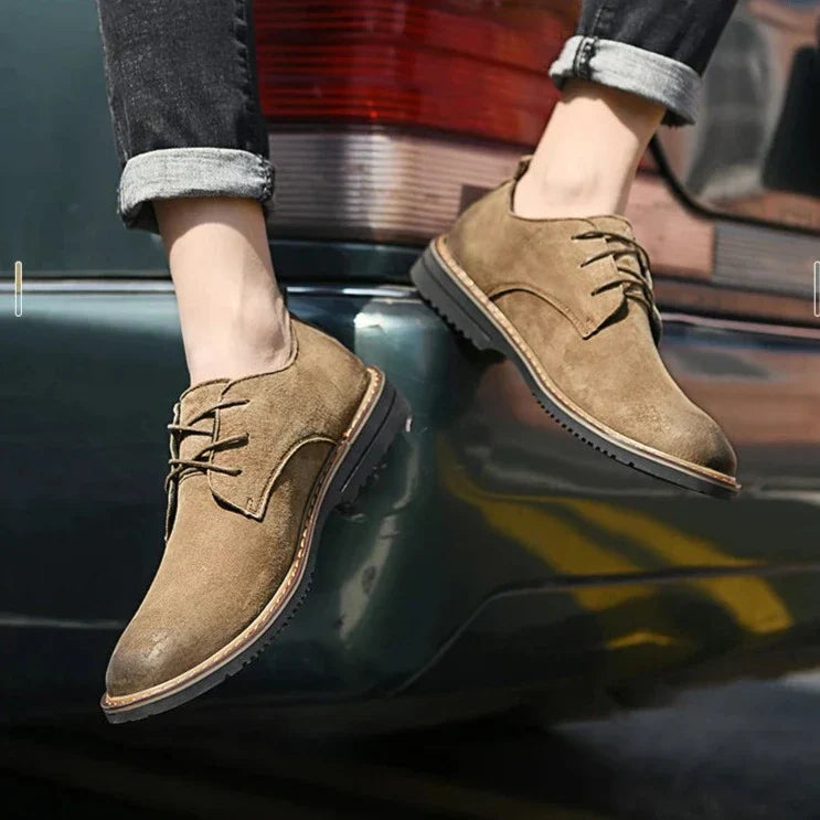 Men's Leather Oxford Shoes - Classic Formal Dress Footwear for Business Events