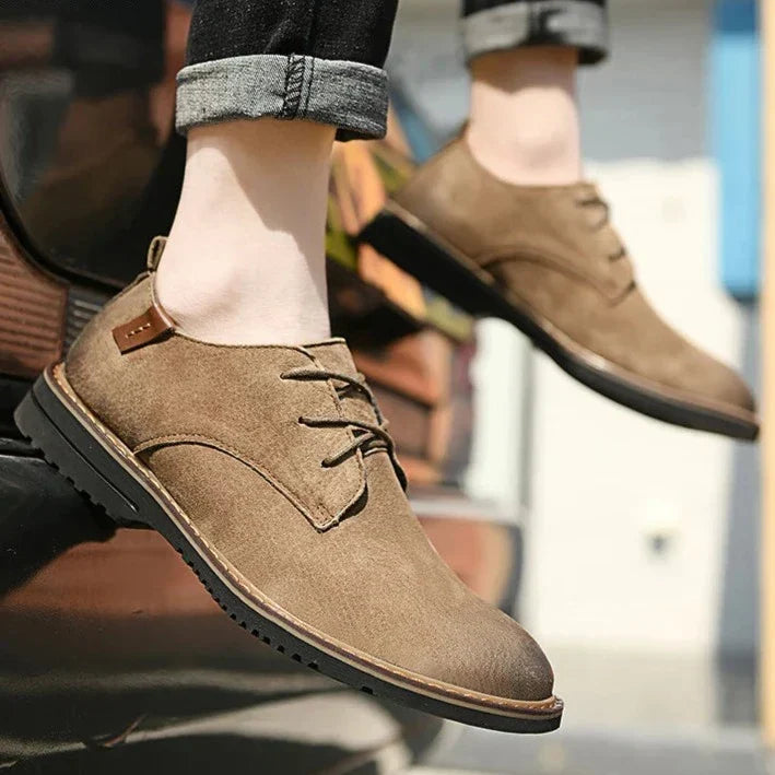 Men's Leather Oxford Shoes - Classic Formal Dress Footwear for Business Events