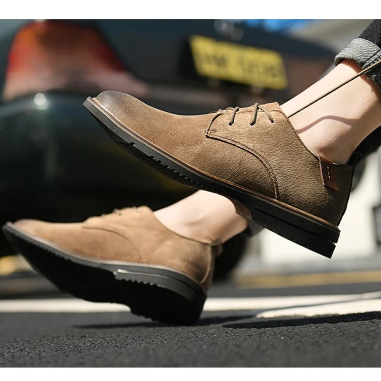 Men's Leather Oxford Shoes - Classic Formal Dress Footwear for Business Events