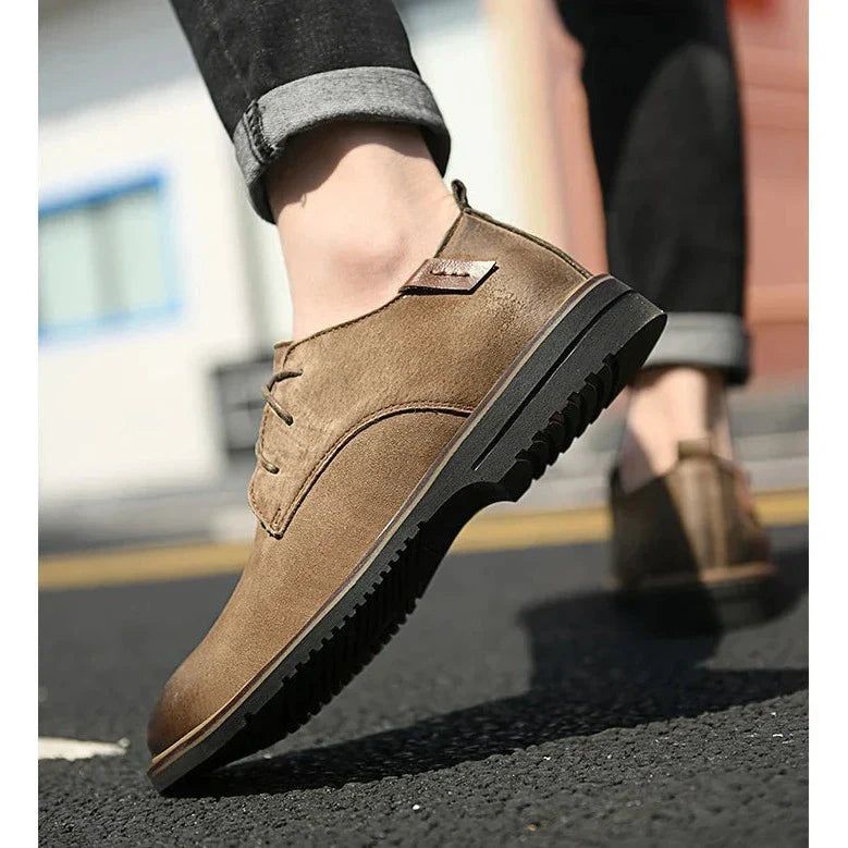 Men's Leather Oxford Shoes - Classic Formal Dress Footwear for Business Events