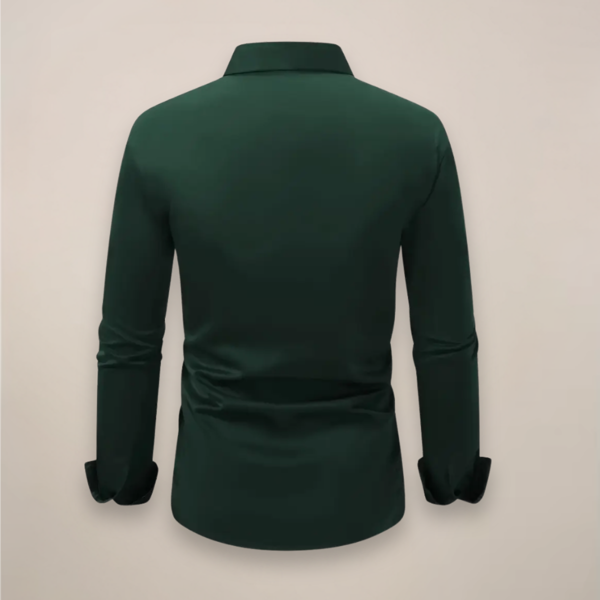 Men's Long-Sleeve Notched Collar Shirt - Casual Cotton Dress Shirt