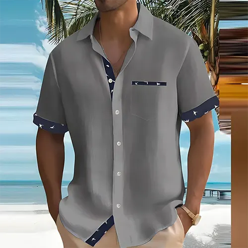 Men's Breathable Short Sleeve Summer Shirt - Lightweight Casual Wear