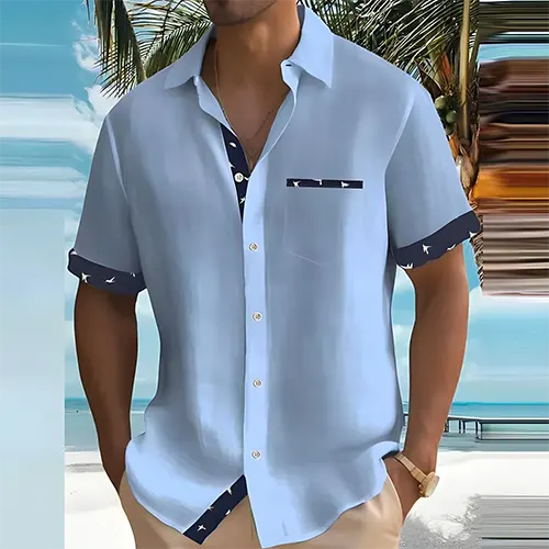 Men's Breathable Short Sleeve Summer Shirt - Lightweight Casual Wear