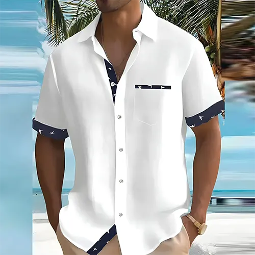 Men's Breathable Short Sleeve Summer Shirt - Lightweight Casual Wear