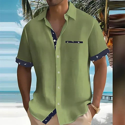 Men's Breathable Short Sleeve Summer Shirt - Lightweight Casual Wear
