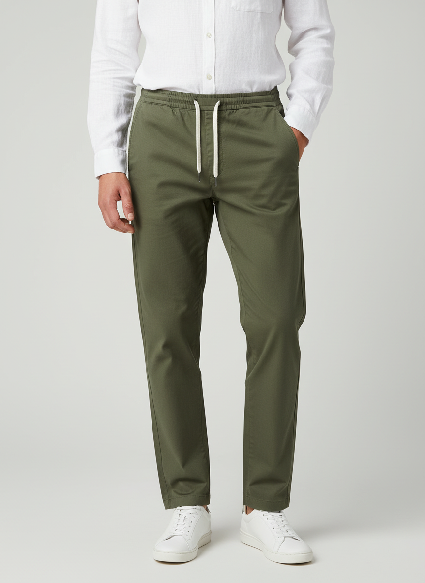 Men's Stretch Fit Pants - Comfortable Fabric - Casual Wear - Versatile Design