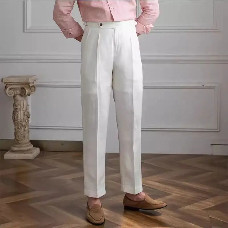 Linen Trousers for Men - Casual Lightweight Pants for Summer Wear