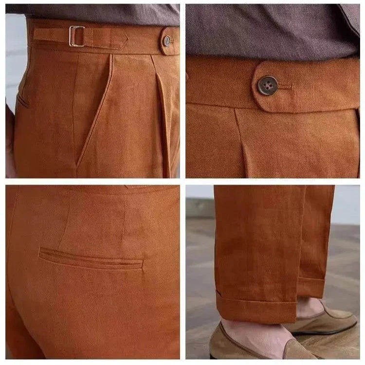 Linen Trousers for Men - Casual Lightweight Pants for Summer Wear