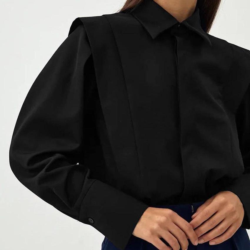 Organic Cotton Women's Blouse - Classic Formal Top for Office and Events