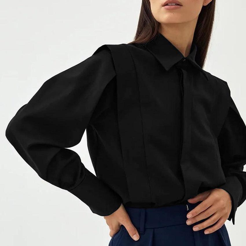 Organic Cotton Women's Blouse - Classic Formal Top for Office and Events